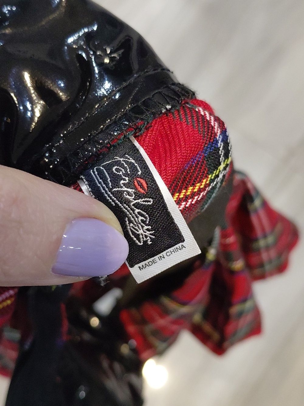 Bundle Plaid Red Mini Skirt with Studded Waistband - Picture 11 of 12